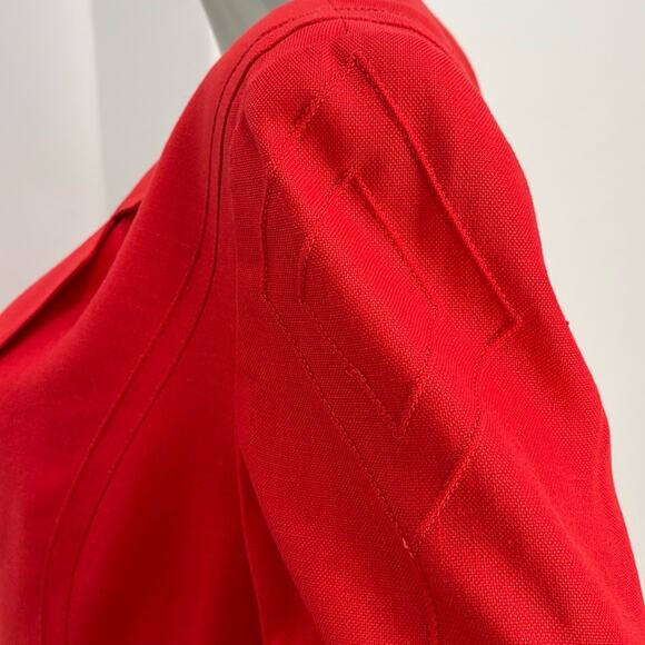 Louis Feraud Vintage Red Knee-Length Pencil Skirt Suit Set Size 10 - Picture 13 of 16